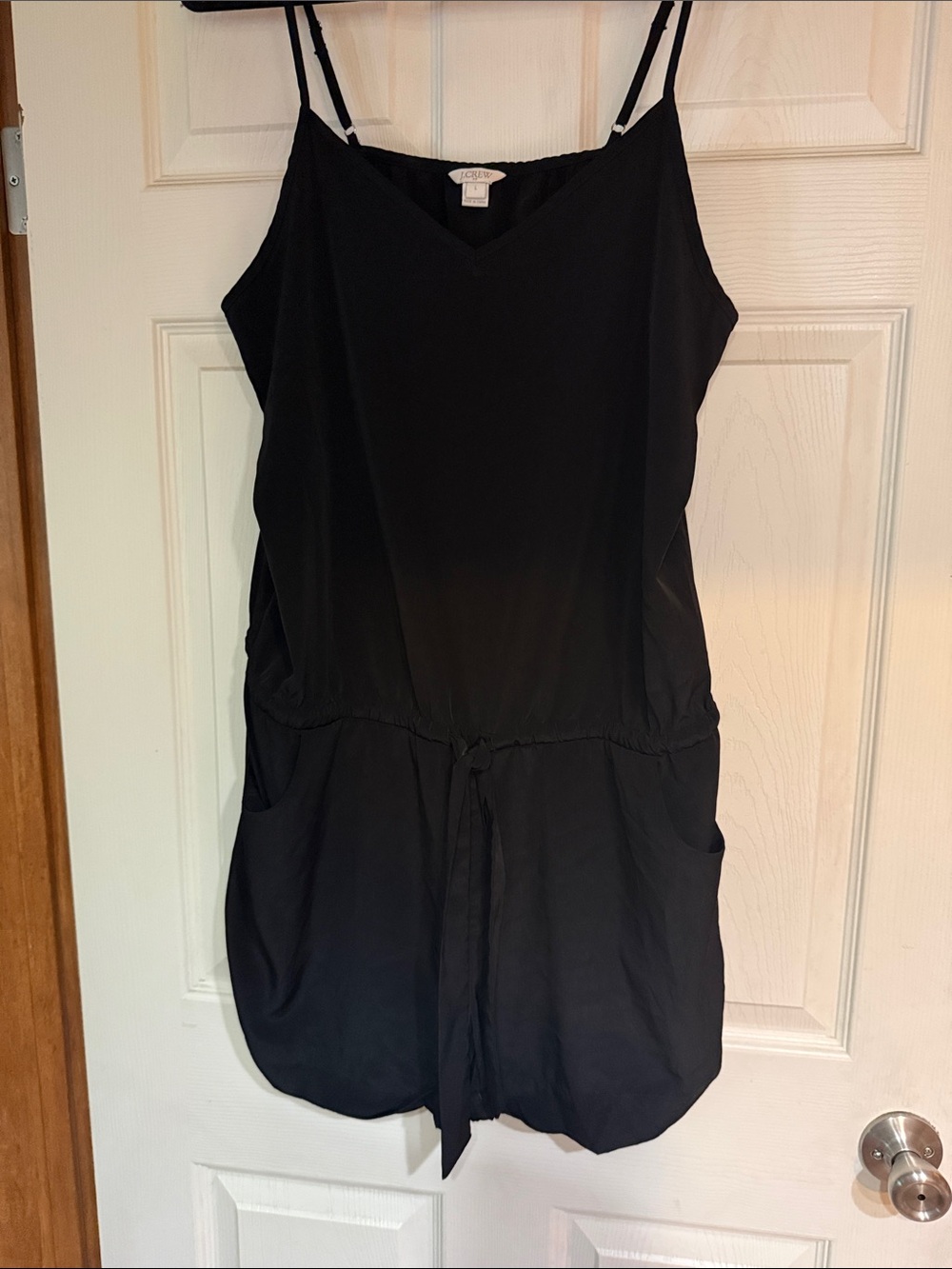 J. Crew Black Spaghetti Strap Romper L